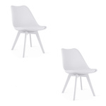 Krzesło MARK - białe / nogi białe x 2