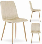 Nowoczesne krzesło tapicerowane LAVA - Jasno beżowe krzesło do salonu lub jadalni
