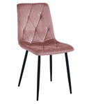 "Krzesło LIBRA - róż aksamit / nogi czarne x 1"