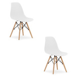 Białe krzesła w stylu skandynawskim OSAKA - Krzesła kuchenne z tworzywa (2 sztuki)