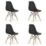 Czarne krzesła kuchenne OSAKA (4 sztuki) - Nowoczesne krzesła z tworzywa