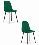 Proste tapicerowane krzesła kuchenne x2 COMO - Krzesła butelkowa zieleń z aksamitu