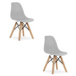 Nowoczesne szare krzesła kuchenne z tworzywa ZUBI (2szt) - Tanie krzesła do kuchni