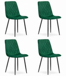 Pikowane krzesła butelkowa zieleń TURIN (4 sztuki) - Tapicerowane krzesła do jadalni