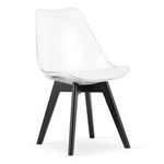 Przezroczyste krzesło MARK - Transparentne krzesło z tworzywa na czarnych nogach