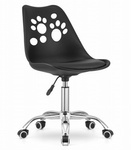 Czarne krzesło obrotowe dla dzieci PRINT - Dziecięce krzesło na kółkach