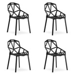 Krzesła z tworzywa ESSEN (4 sztuki) - Geometryczne krzesła do nowoczesnej jadalni