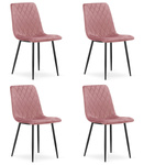 Krzesło TURIN - różowy aksamit / nogi czarne x 4