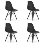 Komplet 4 nowoczesnych czarnych krzeseł do kuchni OSAKA - Skandynawskie krzesła