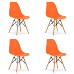Komplet 4 krzeseł do jadalni OSAKA - Pomarańczowe krzesła z tworzywa