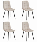 Eleganckie, tapicerowane beżowe krzesła KARA do jadalni (komplet 4 sztuk)