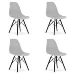 Szare nowoczesne krzesła kuchenne OSAKA - Skandynawskie krzesła z tworzywa x4