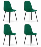 Proste tapicerowane krzesła kuchenne x4 COMO - Krzesła butelkowa zieleń z aksamitu