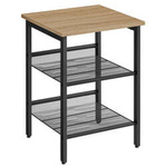 Loftowy stolik nocny - Kwadratowy stolik pomocniczy z dwiema półkami (Dąb Sonoma) VASAGLE LET023B11