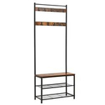 Wieszak na ubrania z półką - Stojak na ubrania z ławką (Brąz Vintage) VASAGLE HSR41BX