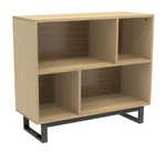 Nowoczesny, skandynawski regał z drewnem, fornir lub sklejka [szer. 100 cm wys. 87 cm] REG-DESREG1-PRO