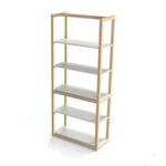 Regał minimalistyczny skandynawski z drewnem [wys. 190 cm, szer. 80 cm] REG-DESBOOK1