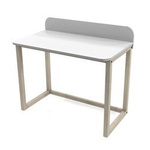 Biurko z przegrodą nabiurkową na drewnianym stelażu [szerokość 120 cm] B-DES6-120