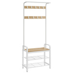 Biały stojący wieszak do przedpokoju - Garderoba (Dąb Sonoma) VASAGLE HSR040W11