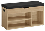 Szafka na buty z siedziskiem - Tapicerowana półka do przedpokoju (Dąb Sonoma) VASAGLE LHS030B11