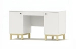 Biurko VERYSIMPL B-MODEL-2 - dwie boczne szafki, szeroka szuflada podblatowa, szer. 140–160 cm
