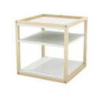 Stolik kawowy kwadratowy drewniany z trzema blatami [50x50x50 cm] STK-MINIDES2