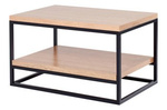 Stolik kawowy industrialny z półką metal plus drewno ETIUDA / prostokątna ława loft / 100 x 60 cm