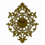 Zegar ścienny BENEDICT 50x62 cm z piękną ażurową tarczą w kolorze dąb, marka ORNAMENTI