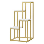 Metalowy stojak na kwiaty, glamour kwietnik kaskadowy - złoty z 4 jasnymi półkami