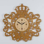 Dekoracyjny zegar ścienny ażurowy VITTORIO w kolorze sosny, bejcowany, marka ORNAMENTI