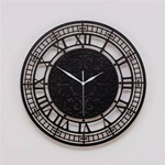 Elegancki zegar ścienny WIKTORIAŃSKI w kolorze czarnym, ORNAMENTI