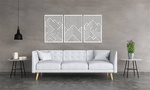 3D DEKORACYJNE PANELE GEOMETRYCZNE, NOWOCZESNA DEKORACJA ŚCIENNA, BIAŁY