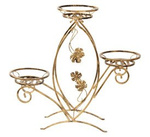 Kwietnik metalowy KLON na 3 doniczki / stojak dekoracyjny na kwiaty [wys. 86 cm]