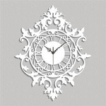 Zegar ścienny BENEDICT 50x62 cm z piękną ażurową tarczą w kolorze białym od marki ORNAMENTI