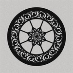 DEKORACYJNY PANEL AŻUROWY, LILIANNE, DEKORACJA ŚCIENNA 3D, ORNAMENT, 60 cm,CZARNY