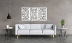 DEKORACYJNY TRYPTYK AŻUROWY, FLORELLE, DEKORACJA ŚCIENNA 3D,  ORNAMENT, 72 x 140 cm, BIAŁY