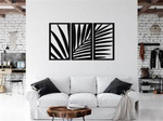 DEKORACYJNY TRYPTYK AŻUROWY, LIŚĆ PALMY, DŻUNGLA MIEJSKA, TROPIKI, DEKORACJA ŚCIENNA 3D, ORNAMENT, 80 x 140 cm, CZARNY