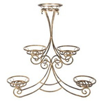 Kwietnik metalowy ŻYRANDOL na 5 doniczek / stojak ozdobny na kwiaty [wys. 115 cm]