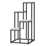 Metalowy stojak na kwiaty, loftowy kwietnik kaskadowy - czarny z 4 jasnymi półkami