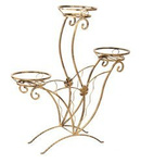 Kwietnik metalowy FANTAZJA na 3 doniczki / stojak dekoracyjny na kwiaty [wys. 106 cm]