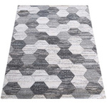 Dywan geometryczny do salonu nowoczesny Heksagon VISTA 02 szary 200x290 cm