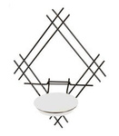 Kwietnik metalowy ścienny na 1 doniczkę oldschool PRL w kratkę [wys. 40 cm]