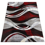 Dywan abstrakcyjny nowoczesny OTTO 01 szary czerwony 80x150 cm