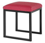 Pufa metalowa z miękkim siedziskiem BALANS / nowoczesny kwadratowy stołek [szer. 40 cm]