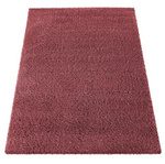 Czerwony dywan Shaggy 120x170 / Santo - Jednokolorowy, poliestrowy dywan z długim włosiem