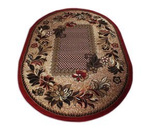 Dywan owalny do salonu klasyczny w kwiaty Alfa 01 czerwony 120x170 cm