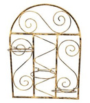 Kwietnik wiszący metalowy ścienny inspirowany art deco OKNO [wys. 63 cm]