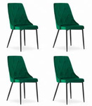Tapicerowane krzesła butelkowa zieleń (komplet 4szt) IMOLA - Zielone krzesła z aksamitu