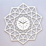Oryginalny zegar ścienny ażurowy GEOMETRYCZNY ze sklejki w kolorze białym, 3 rozmiary, ORNAMENTI