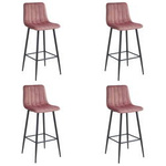 Hoker POZZA - aksamit ciemny róż / nogi czarne x 4